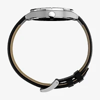 Timex Mens Black Leather Strap Watch Tw2y16000jt