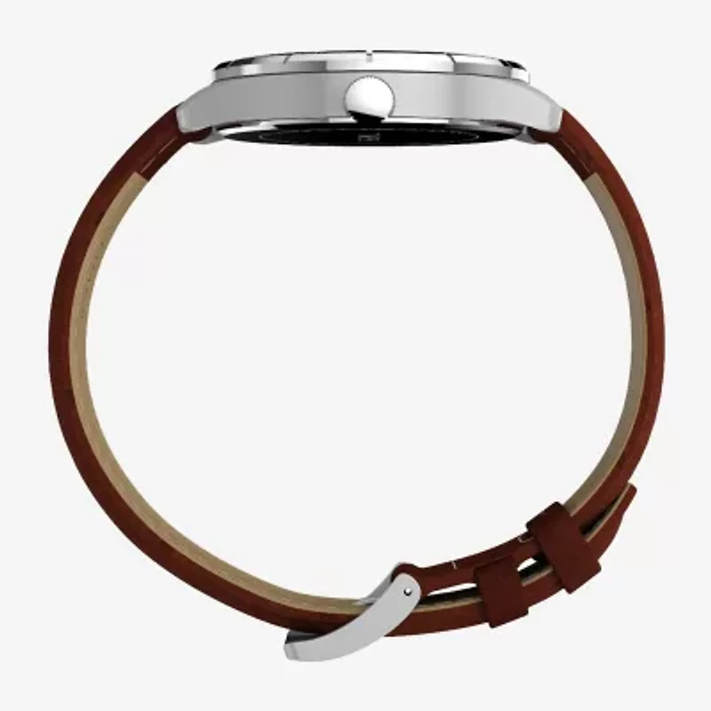 Timex Mens Brown Leather Strap Watch Tw2y16200jt