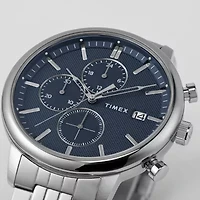 Timex Chicago Mens Silver Tone Stainless Steel Bracelet Watch