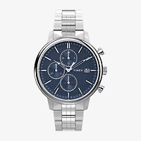 Timex Chicago Mens Silver Tone Stainless Steel Bracelet Watch