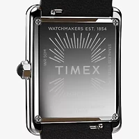 Timex Womens Black Leather Strap Watch