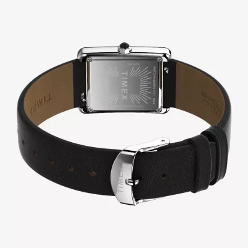 Timex Womens Black Leather Strap Watch