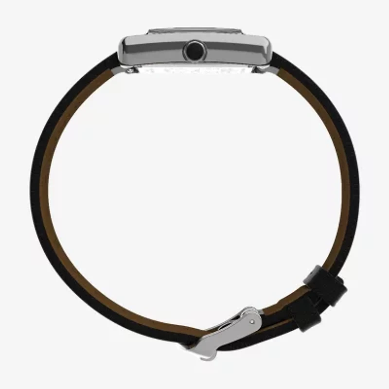 Timex Womens Black Leather Strap Watch