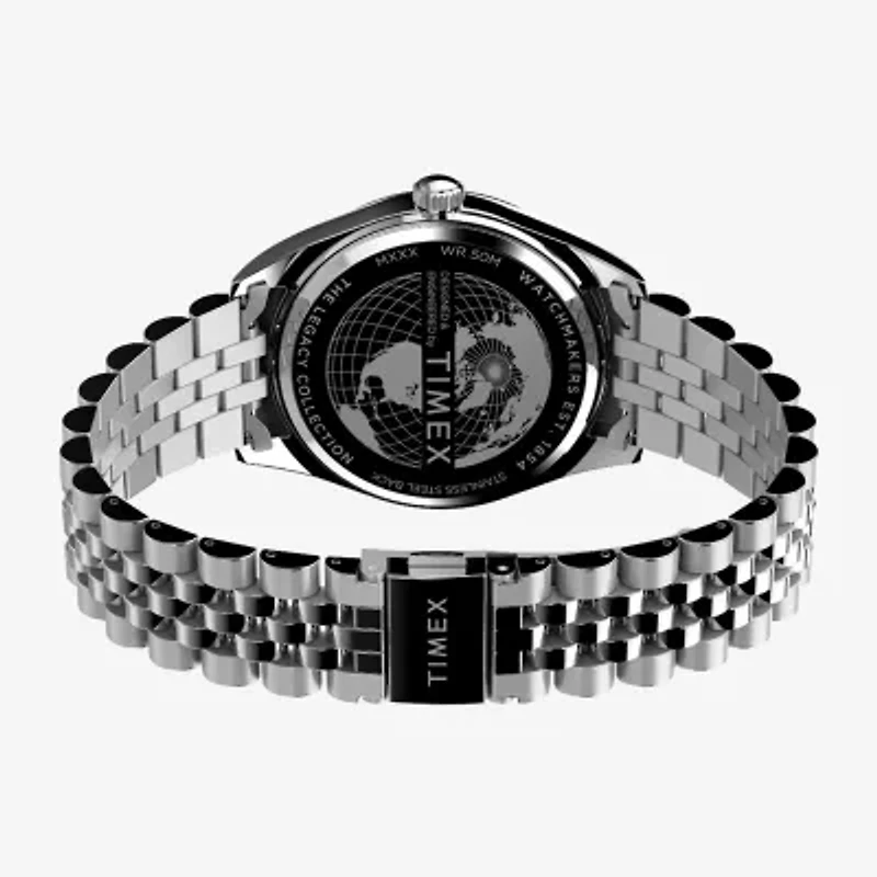 Timex Mens Silver Tone Stainless Steel Bracelet Watch
