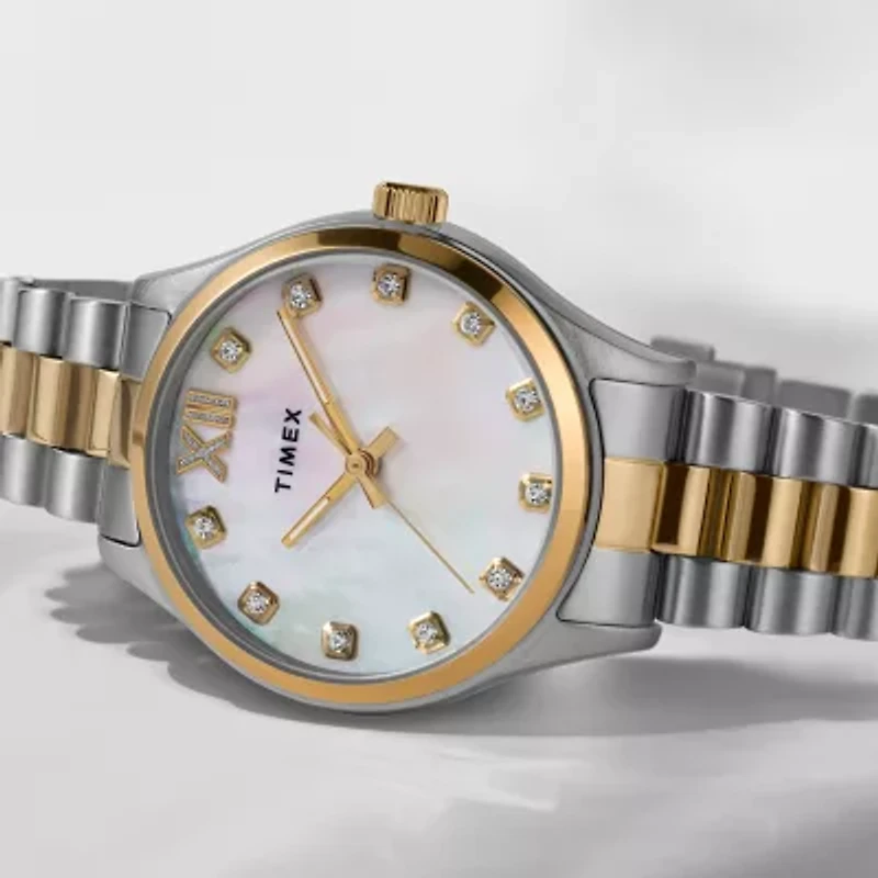 Timex Womens Two Tone Stainless Steel Bracelet Watch