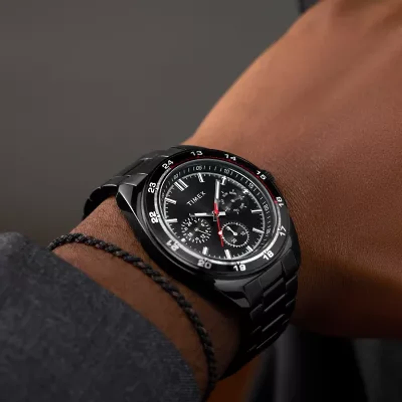 Timex Mens Black Stainless Steel Bracelet Watch