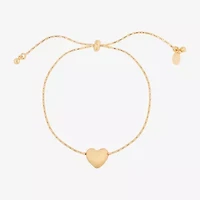 Bijoux Bar Delicates Gold Tone Womens Heart Bolo Bracelet