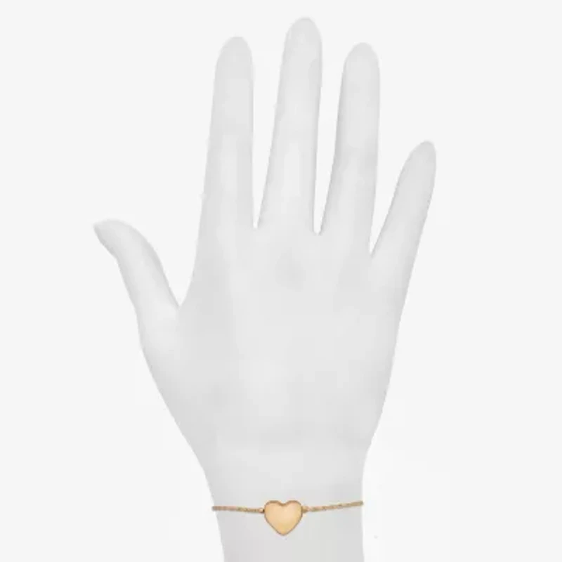 Bijoux Bar Delicates Gold Tone Womens Heart Bolo Bracelet