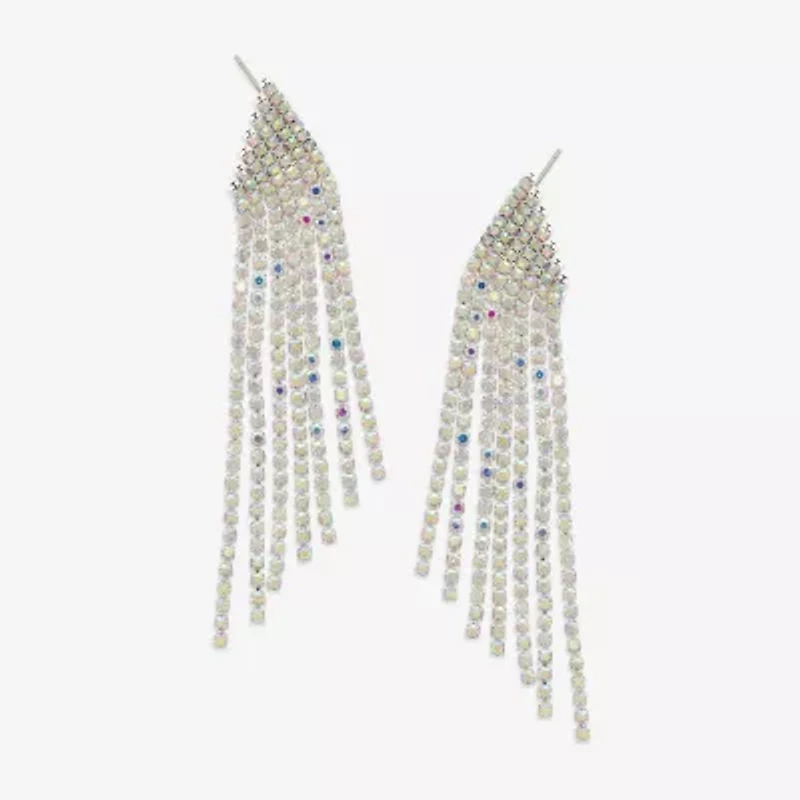 Bijoux Bar Silver Tone Womens Glass Drop Earrings