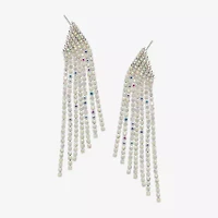 Bijoux Bar Silver Tone Womens Glass Drop Earrings