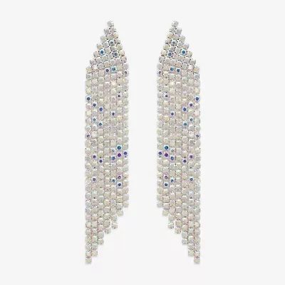 Bijoux Bar Silver Tone Womens Glass Drop Earrings