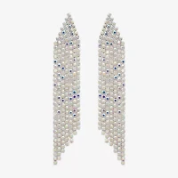 Bijoux Bar Silver Tone Womens Glass Drop Earrings