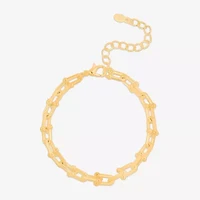 Bijoux Bar Delicates Womens 7.5 Inch Solid Link Chain Bracelet
