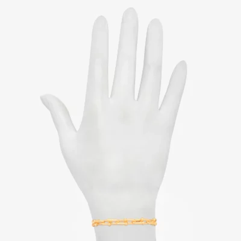 Bijoux Bar Delicates Womens 7.5 Inch Solid Link Chain Bracelet