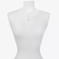 Bijoux Bar Delicates Two Tone Womens Glass Heart 16 Inch Pendant Necklace