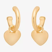 Bijoux Bar Delicates Gold Tone Womens Heart Drop Earrings