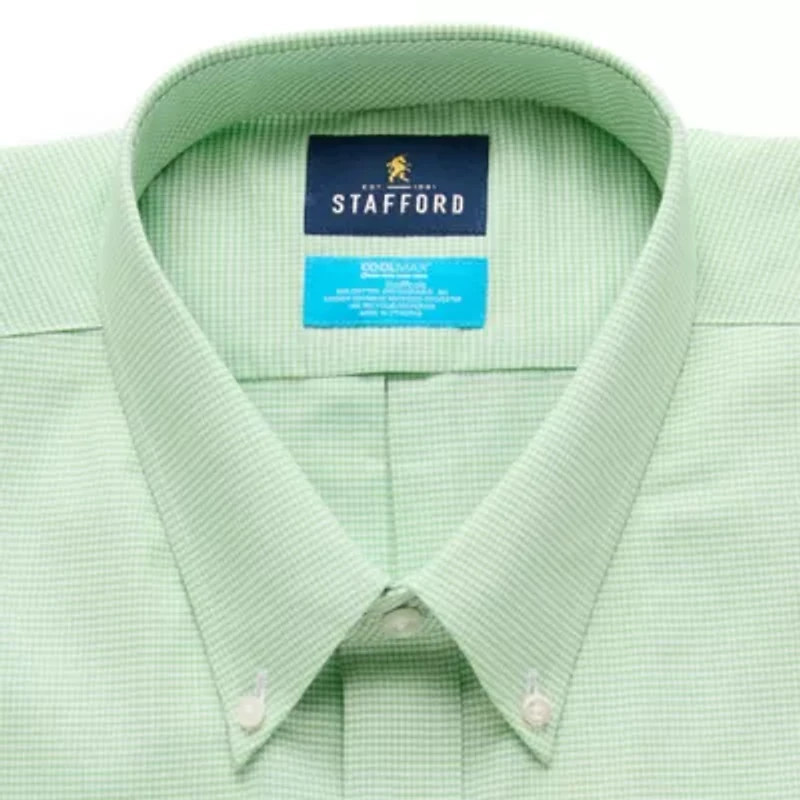Stafford Coolmax All Season Ecomade Oxford Mens Big and Tall Classic Fit Stretch Fabric Wrinkle Free Long Sleeve Dress Shirt