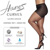 Hanes Curves Pantyhose Plus Hsp001