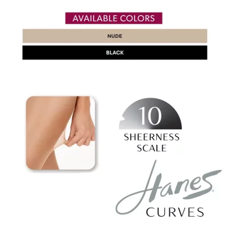 Hanes Curves Pantyhose Plus Hsp001
