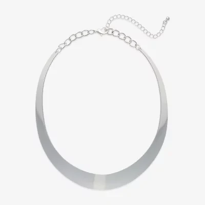Bold Elements Silver Tone Womens Collar Necklace