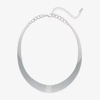 Bold Elements Silver Tone Womens Collar Necklace