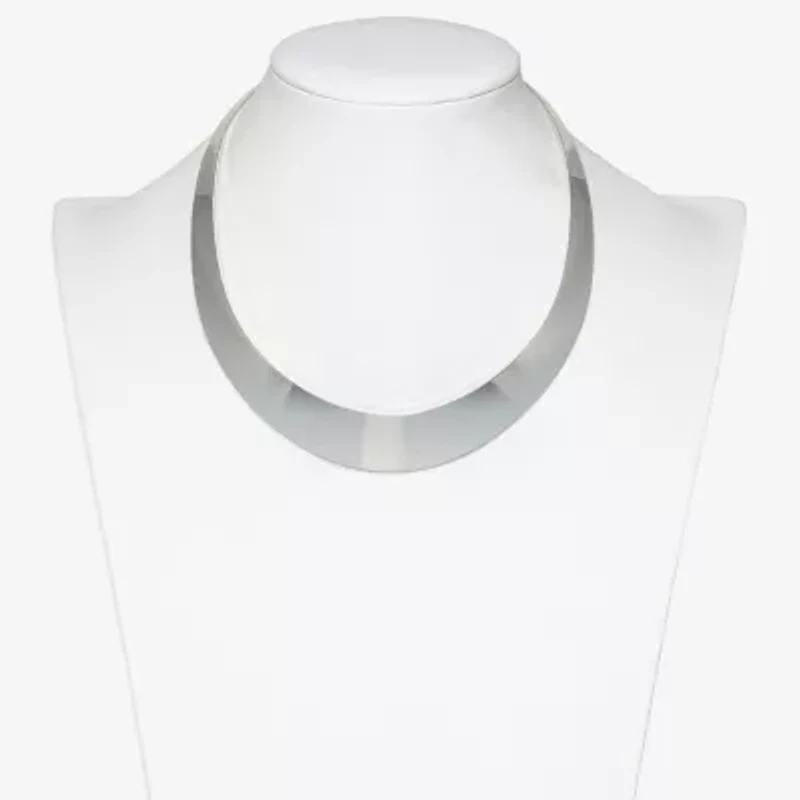 Bold Elements Silver Tone Womens Collar Necklace