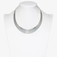 Bold Elements Silver Tone Womens Collar Necklace