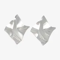 Bold Elements Silver Tone Womens Drop Earrings