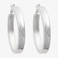 Bold Elements Silver Tone Womens 61.1mm Hoop Earrings