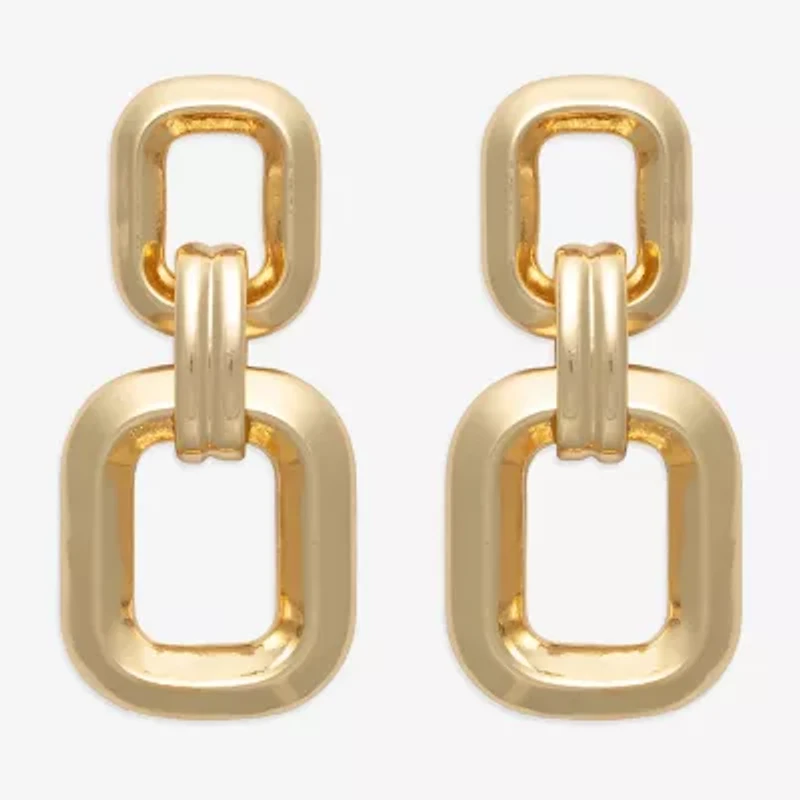 Bold Elements Gold Tone Womens Drop Earrings