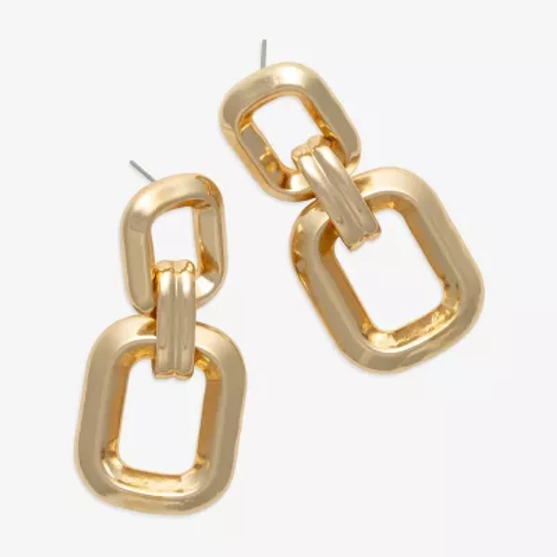 Bold Elements Gold Tone Womens Drop Earrings
