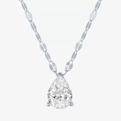 Diamond Addiction E-F / Vs1-Vs2 Womens 1 CT. T.W. Lab Grown White Diamond 10K Gold Pear 18 Inch Pendant Necklace