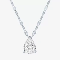 Diamond Addiction E-F / Vs1-Vs2 Womens 1 CT. T.W. Lab Grown White Diamond 10K Gold Pear 18 Inch Pendant Necklace