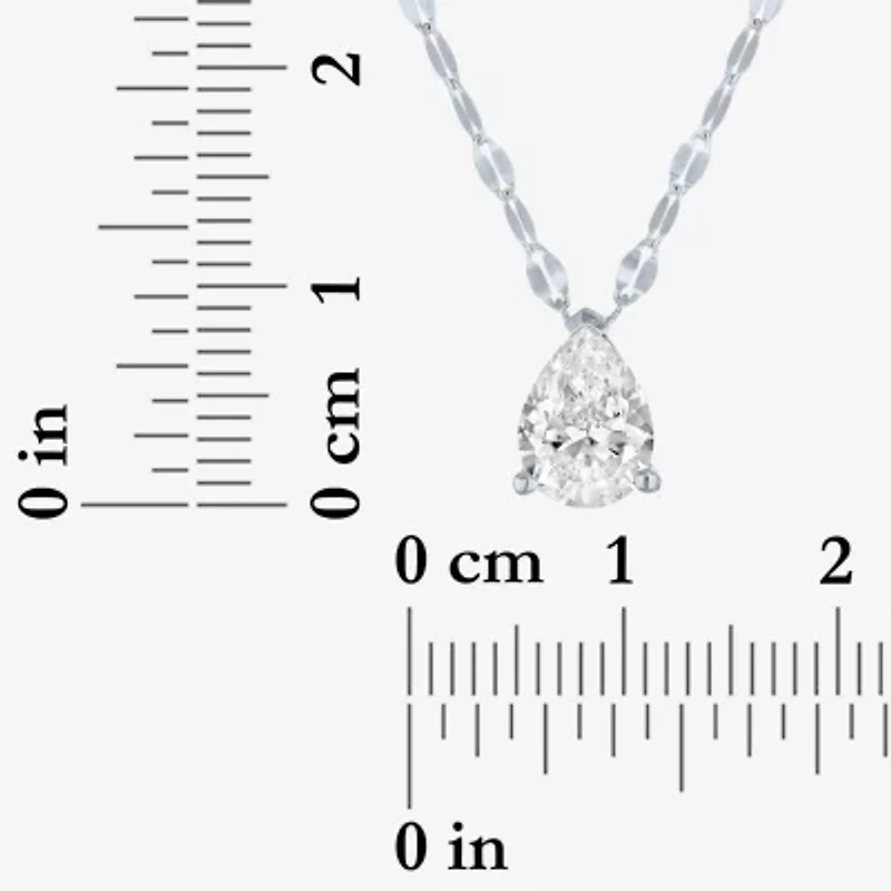 Diamond Addiction E-F / Vs1-Vs2 Womens 1 CT. T.W. Lab Grown White Diamond 10K Gold Pear 18 Inch Pendant Necklace