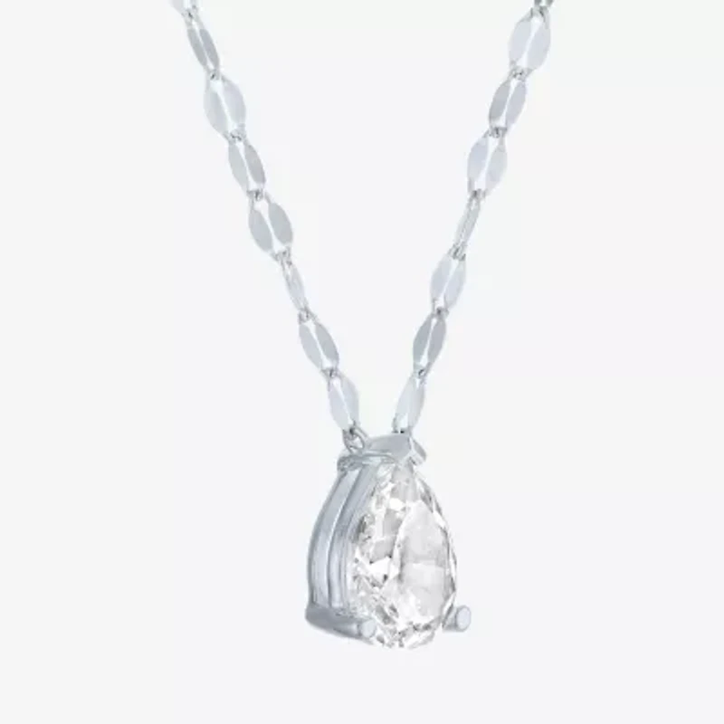 Diamond Addiction E-F / Vs1-Vs2 Womens 1 CT. T.W. Lab Grown White Diamond 10K Gold Pear 18 Inch Pendant Necklace