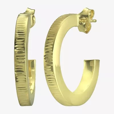 Made in Italy Womens 10K Gold 20mm Round Hoop Earrings