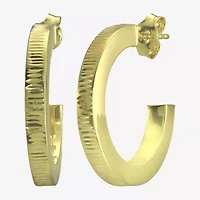 Made in Italy Womens 10K Gold 20mm Round Hoop Earrings