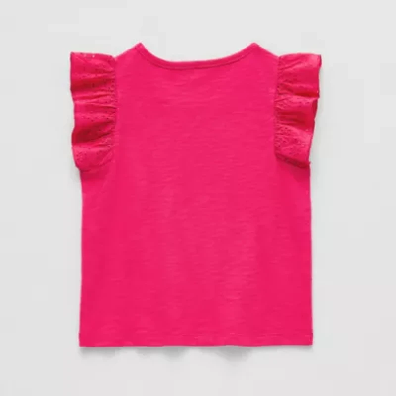 Okie Dokie Toddler & Little Girls Square Neck Sleeveless T-Shirt