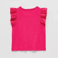 Okie Dokie Toddler & Little Girls Square Neck Sleeveless T-Shirt