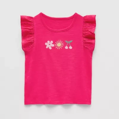 Okie Dokie Toddler & Little Girls Square Neck Sleeveless T-Shirt