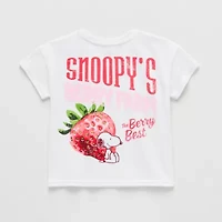 Grayson Little Toddler Girls Crew Neck Short Sleeve Relaxed Fit Snoopy Graphic T-Shirt