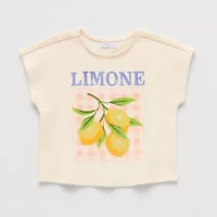 Grayson Little Toddler Girls Crew Neck Short Sleeve Relaxed Fit Graphic T-Shirt