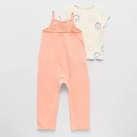 Grayson Little Toddler Girls Crew Neck Short Sleeve Romper Set