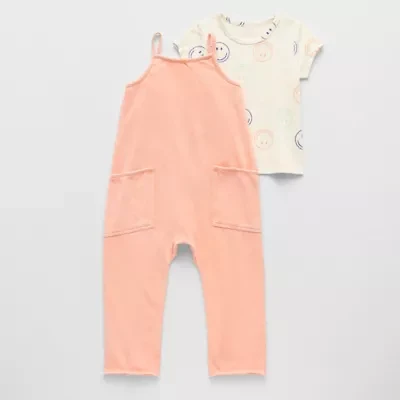 Grayson Little Toddler Girls Crew Neck Short Sleeve Romper Set