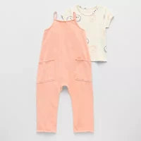 Grayson Little Toddler Girls Crew Neck Short Sleeve Romper Set