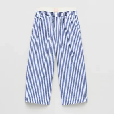 Grayson Little Toddler Girls Mid Rise Wide Leg Relaxed Fit Pull-On Pant