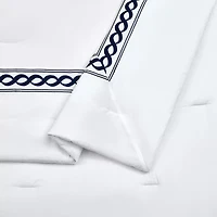 Dee Ocleppo Cable Border 3-Piece 3-pc. Geometric Embroidered Comforter Set