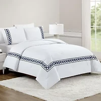 Dee Ocleppo Cable Border 3-Piece 3-pc. Geometric Embroidered Comforter Set