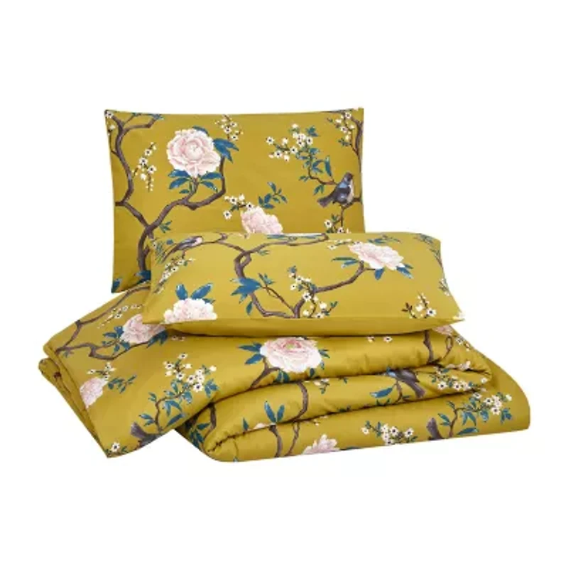 Dee Ocleppo Bird Chinoiserie 3-Piece 3-pc. Floral Reversible Comforter Set