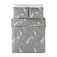 Dee Ocleppo Cranes 3-Piece 3-pc. Floral Reversible Comforter Set